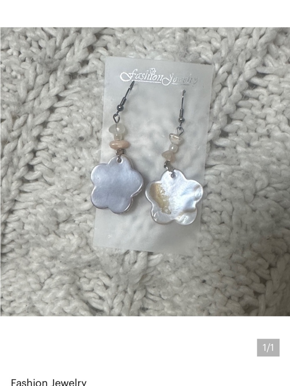 NWT Seashell Floral Earrings Beachy Boho Summer Trendy Coastal Statement Jewelry